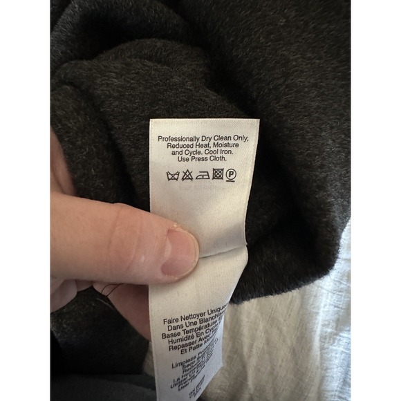 DKNY Womens Oversized Hooded Pea Coat Size L Gray Wool Lagenlook Quiet Luxury - Picture 9 of 11